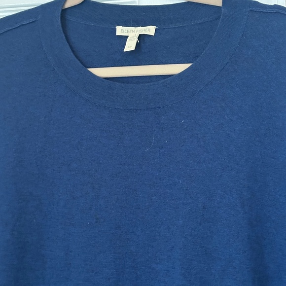 Eileen Fisher Organic Cotton Cashmere Lightweight Sweater Blue Round Crew Neck S - Picture 2 of 6